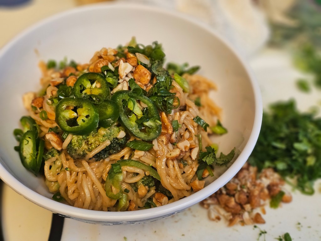 Exploring Meatless Delights: Vegetarian Noodles with Thai Peanut&nbsp;Sauce